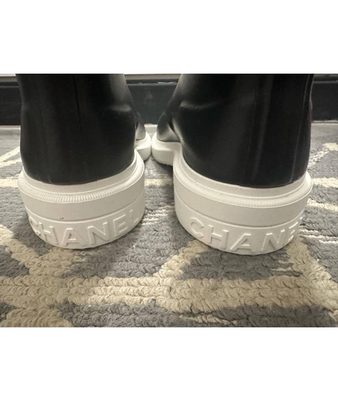 CHANEL Черные резиновые сапоги, фото 4