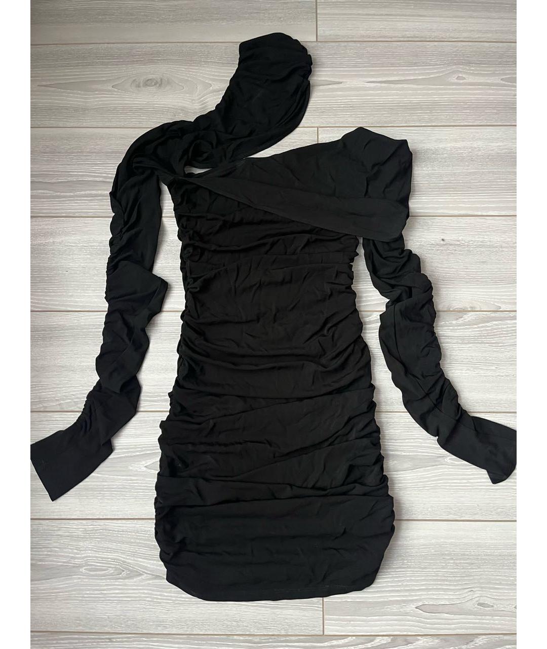 MUGLER Черное вискозное коктейльное платье, фото 2