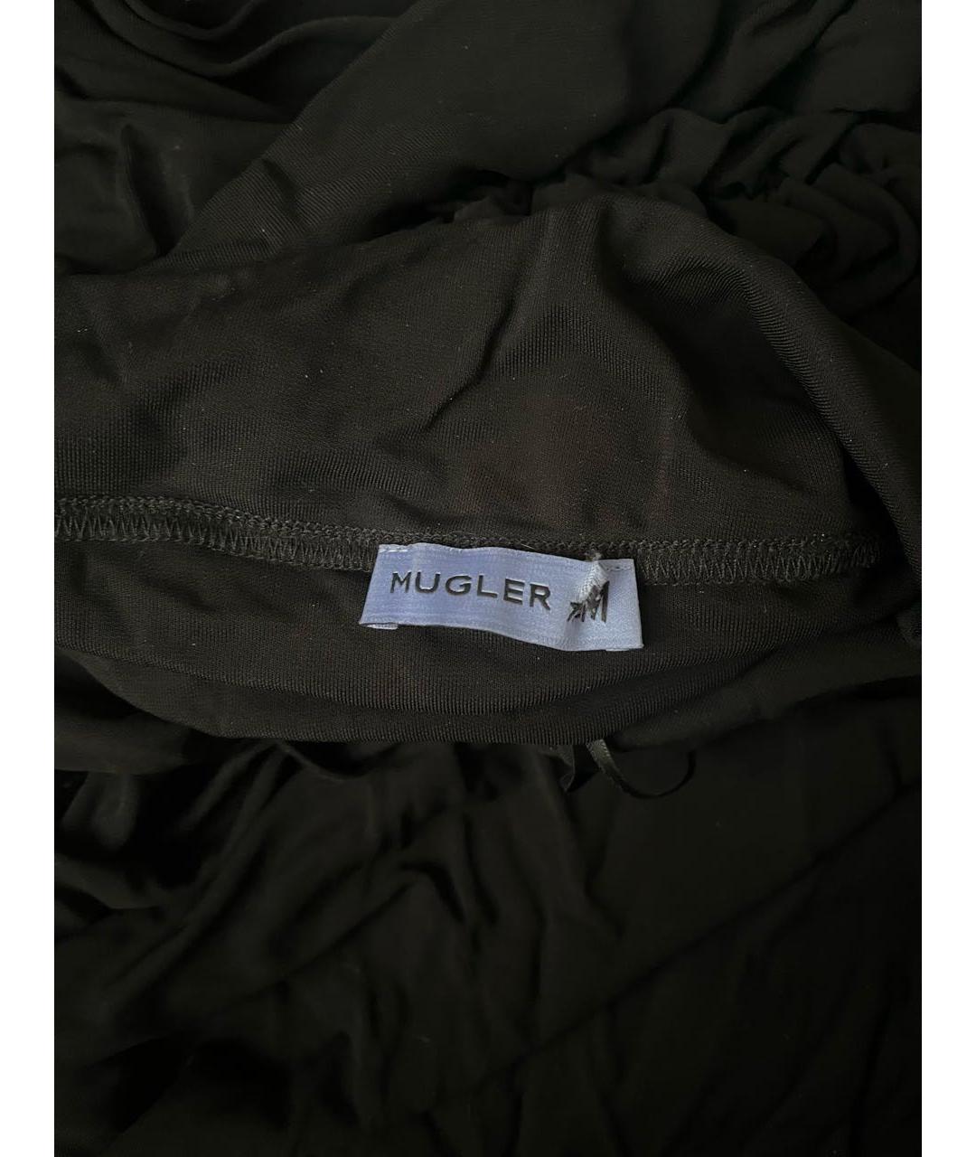 MUGLER Черное вискозное коктейльное платье, фото 4