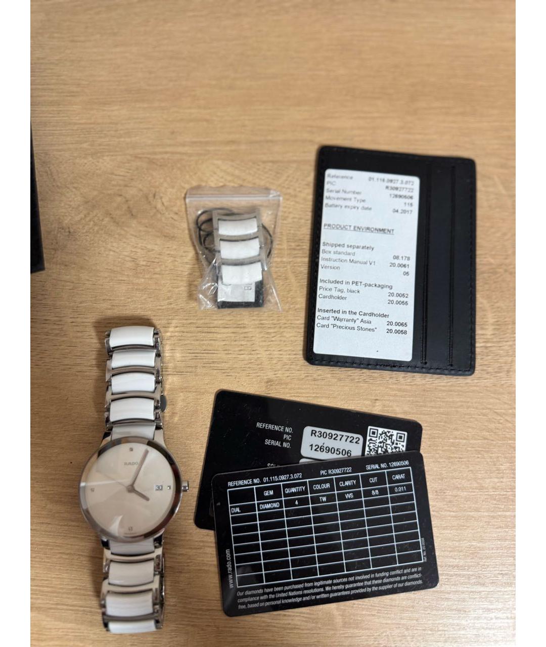 RADO Серебряные керамические часы, фото 6