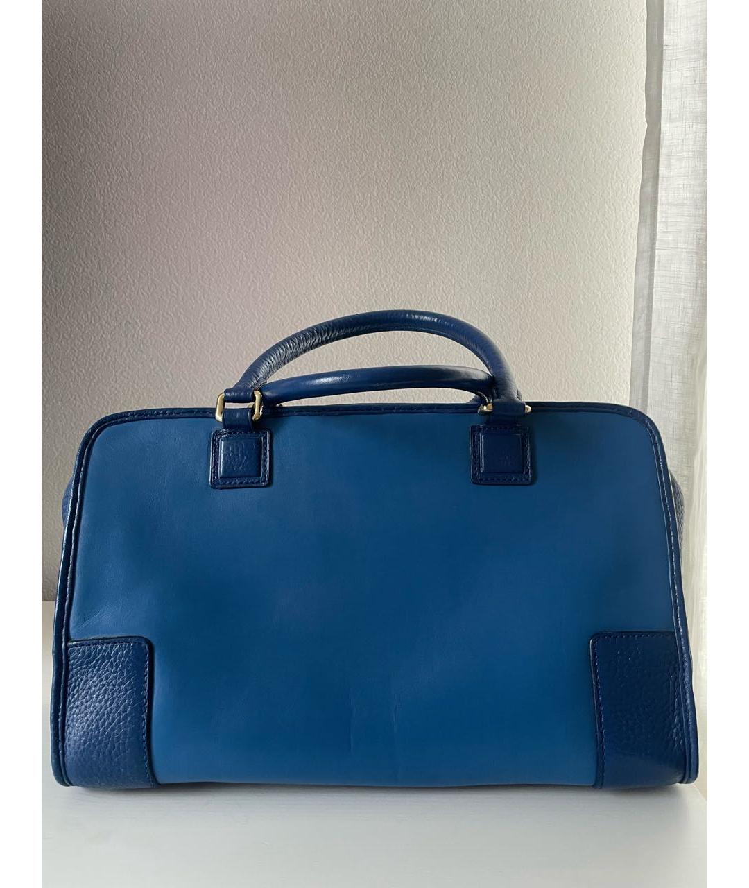 LOEWE Синяя кожаная сумка с короткими ручками, фото 2