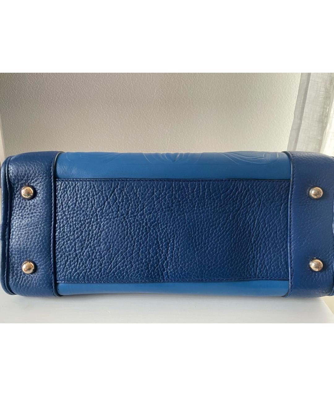 LOEWE Синяя кожаная сумка с короткими ручками, фото 3