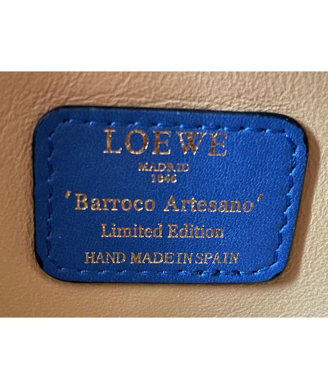 LOEWE Синяя кожаная сумка с короткими ручками, фото 7