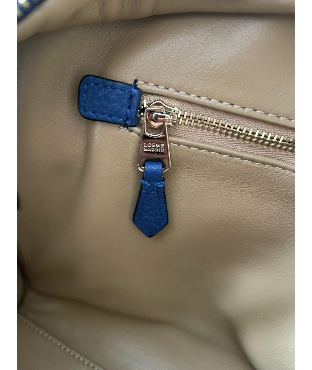 LOEWE Синяя кожаная сумка с короткими ручками, фото 8