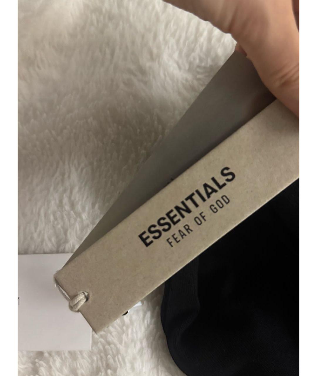 FEAR OF GOD ESSENTIALS Черная хлопко-леновая футболка, фото 6