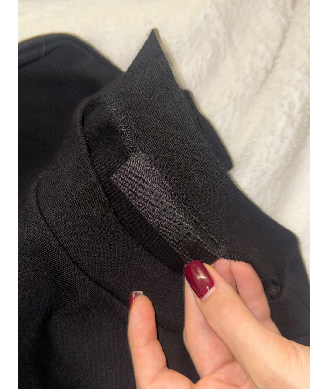 FEAR OF GOD ESSENTIALS Черная хлопко-леновая футболка, фото 8