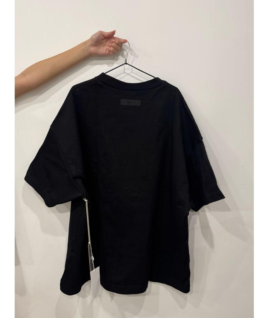 FEAR OF GOD ESSENTIALS Черная хлопко-леновая футболка, фото 9