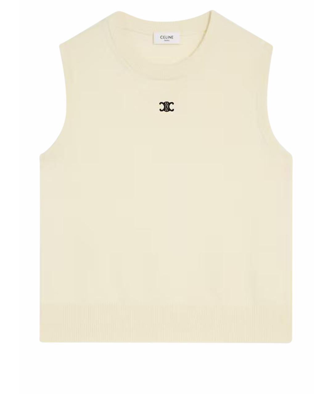 CELINE Бежевая шерстяная майка, фото 1