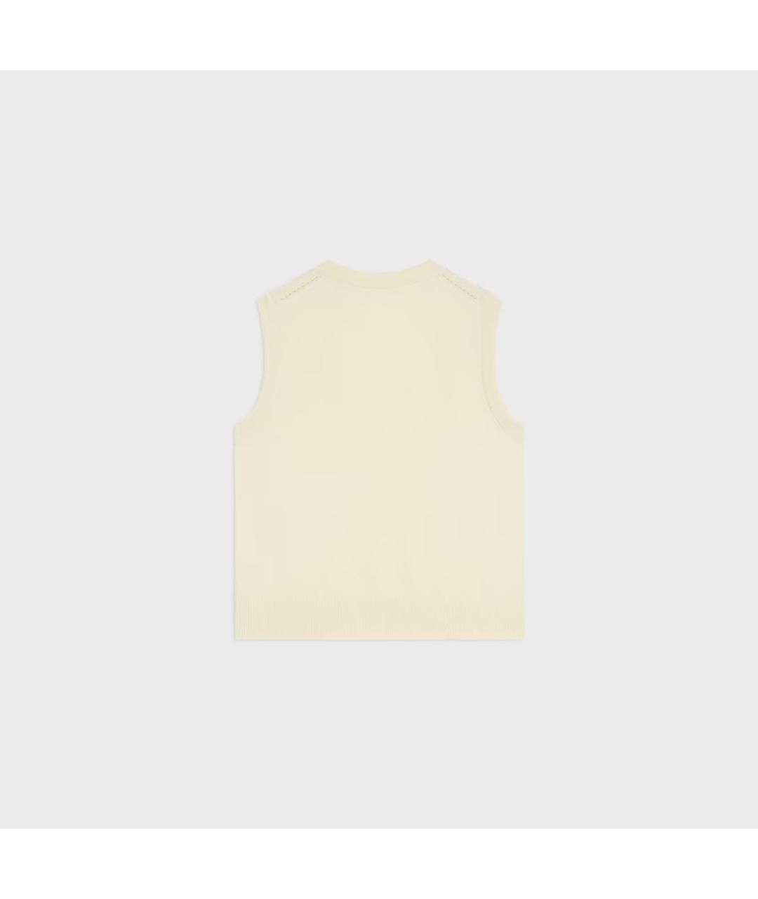 CELINE Бежевая шерстяная майка, фото 2