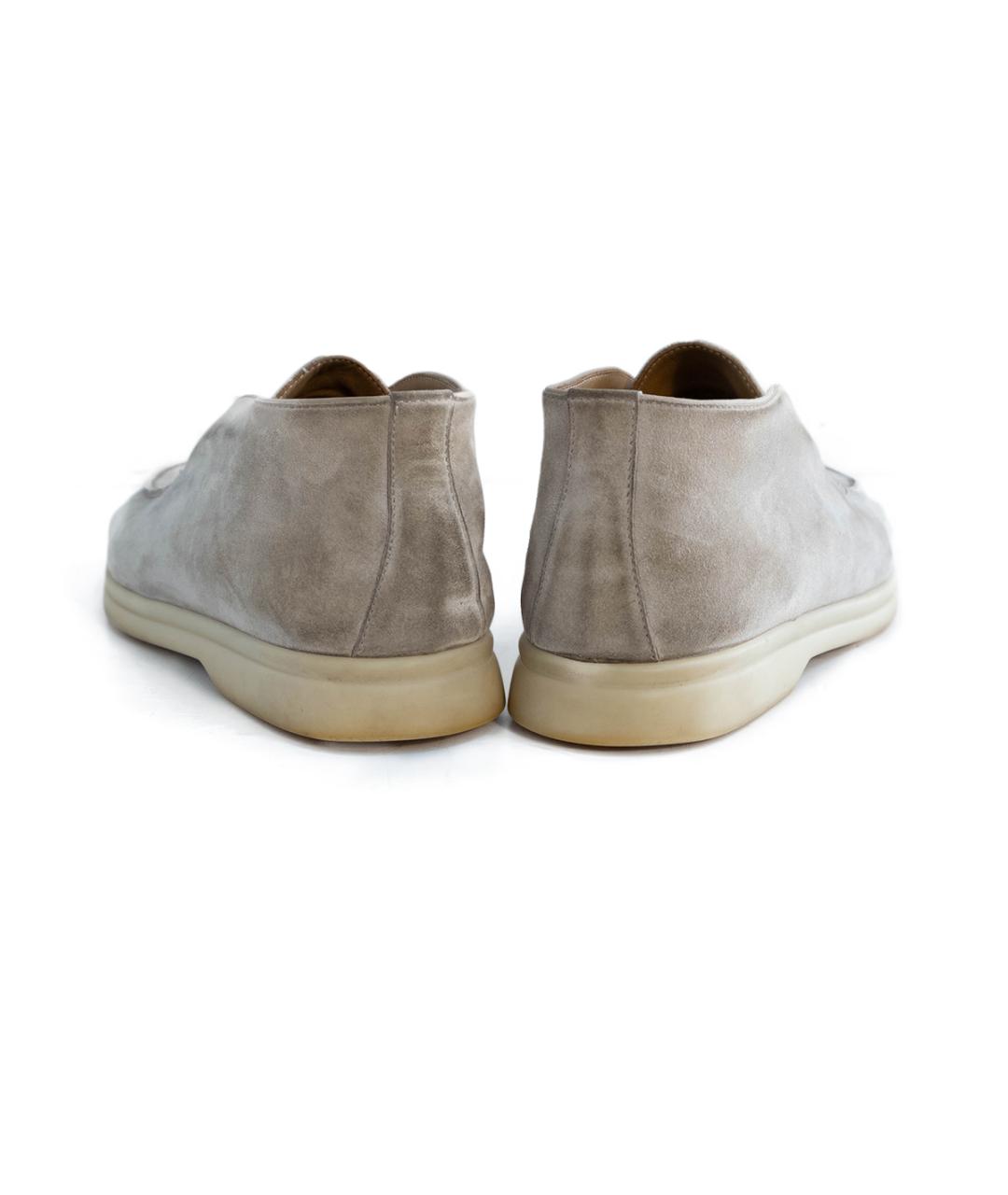 LORO PIANA Бежевые замшевые лоферы, фото 5