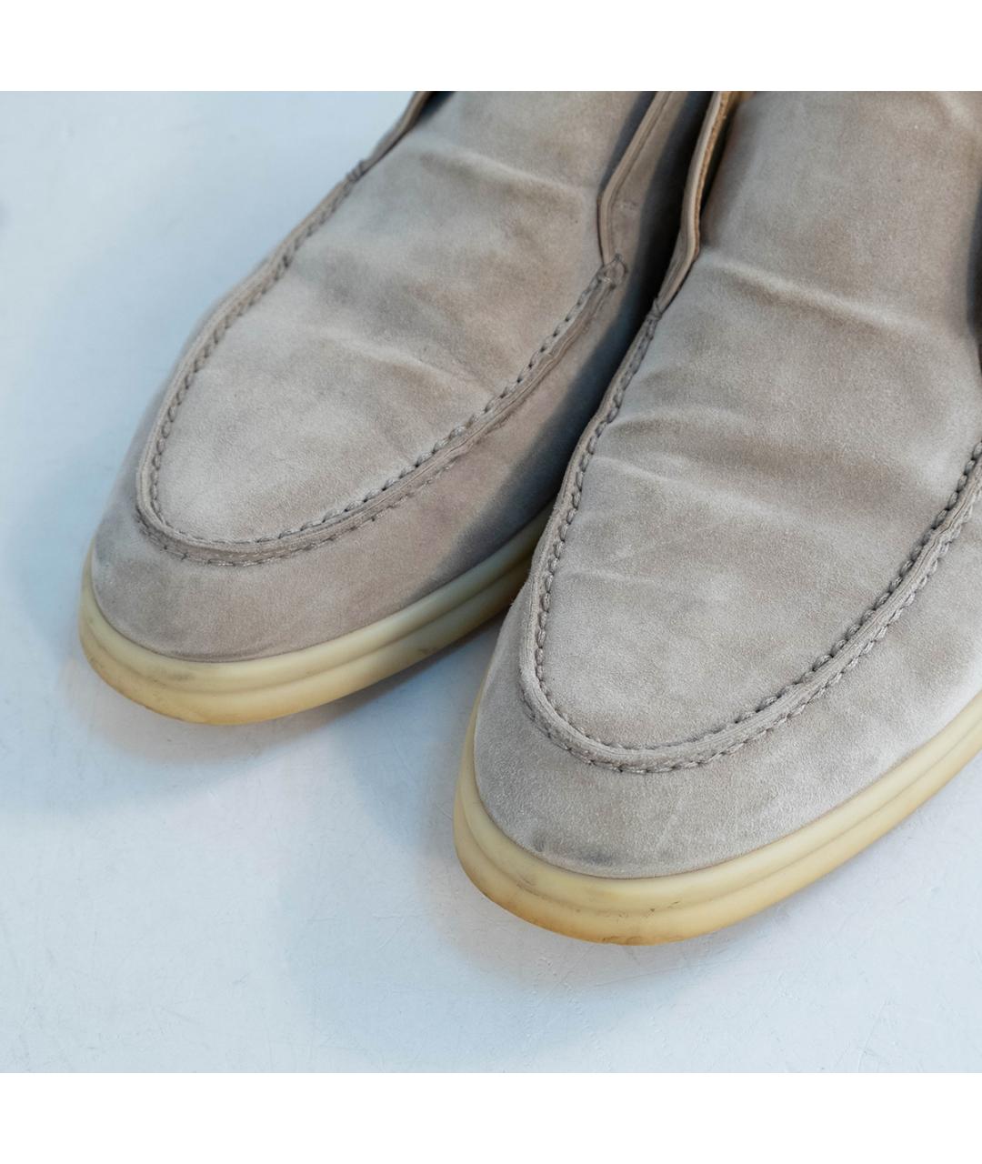 LORO PIANA Бежевые замшевые лоферы, фото 3