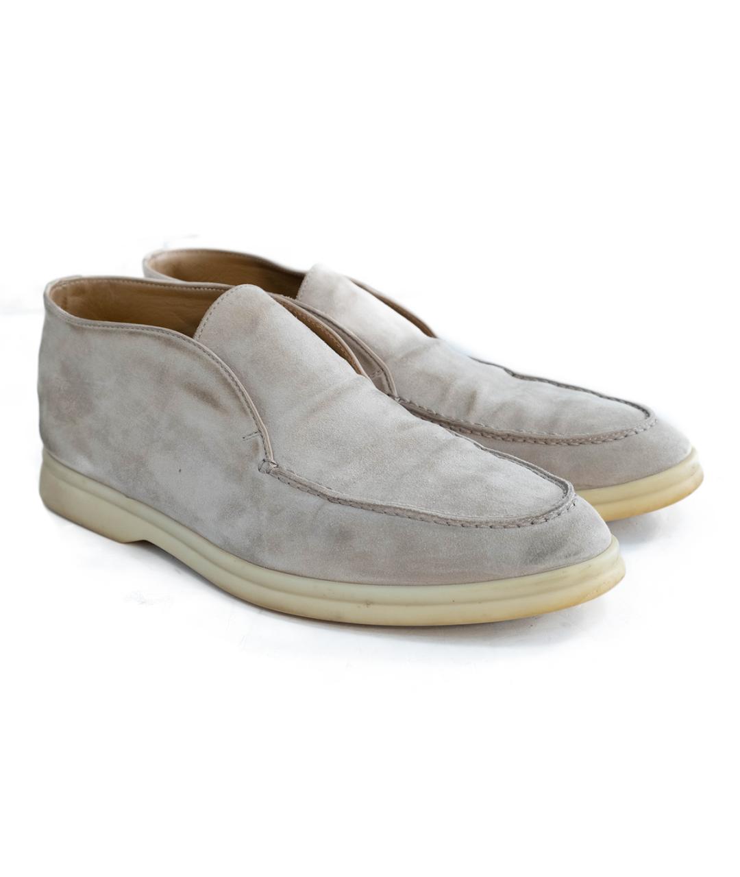 LORO PIANA Бежевые замшевые лоферы, фото 2