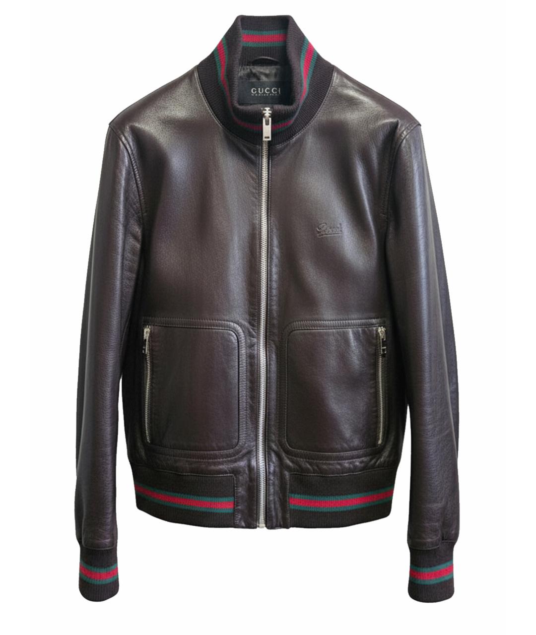 GUCCI Коричневая кожаная куртка, фото 1