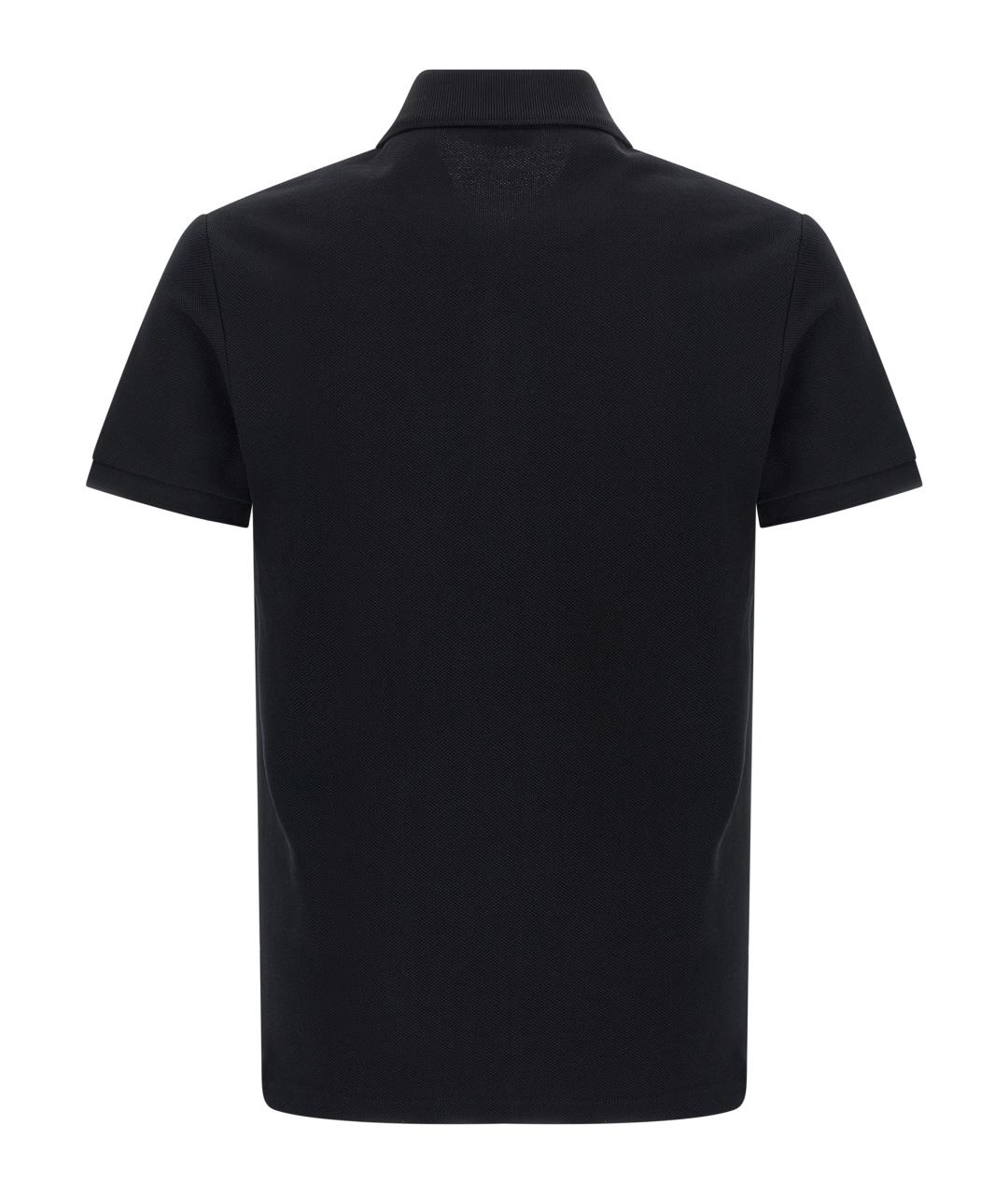 BALMAIN Черное хлопковое поло с коротким рукавом, фото 2