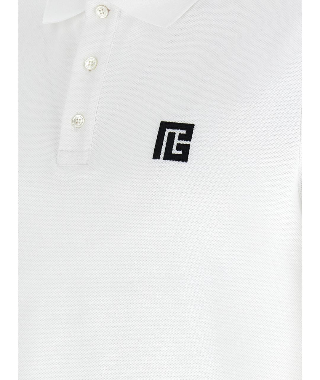 BALMAIN Белое хлопковое поло с коротким рукавом, фото 4