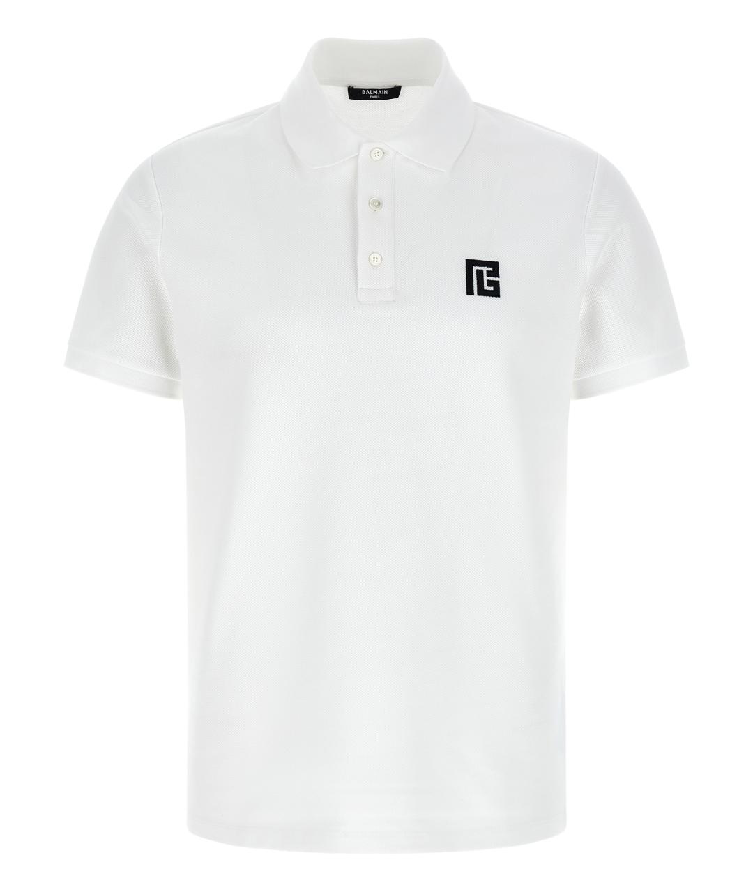 BALMAIN Белое хлопковое поло с коротким рукавом, фото 1