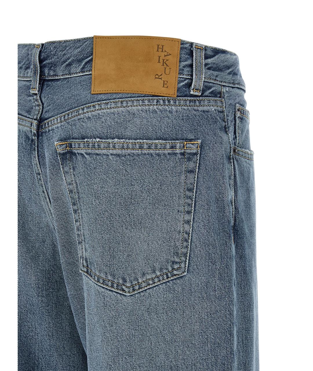 HAIKURE Синие хлопковые прямые джинсы, фото 4