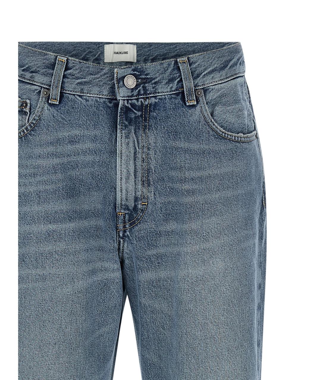 HAIKURE Синие хлопковые прямые джинсы, фото 3
