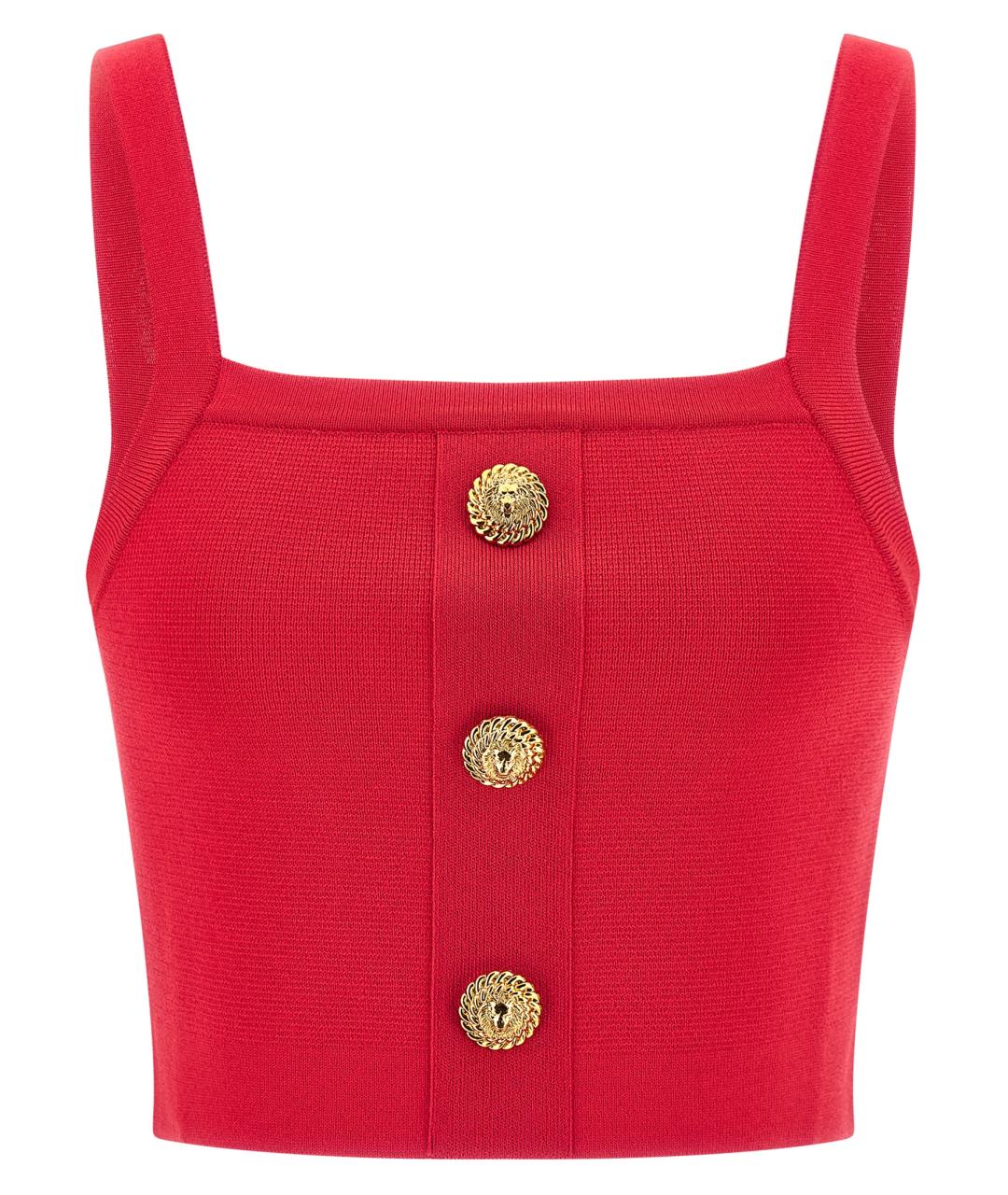 BALMAIN Красная вискозная майка, фото 1