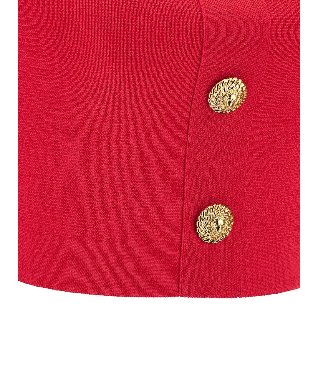 BALMAIN Красная вискозная майка, фото 4
