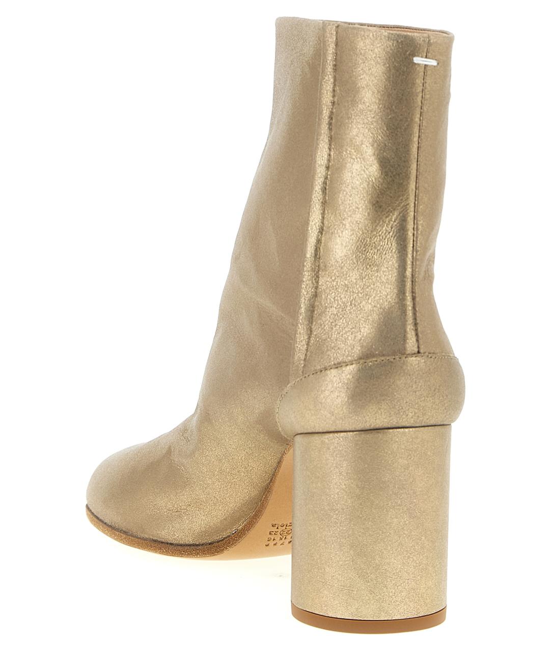 MAISON MARGIELA Золотые кожаные ботильоны, фото 3
