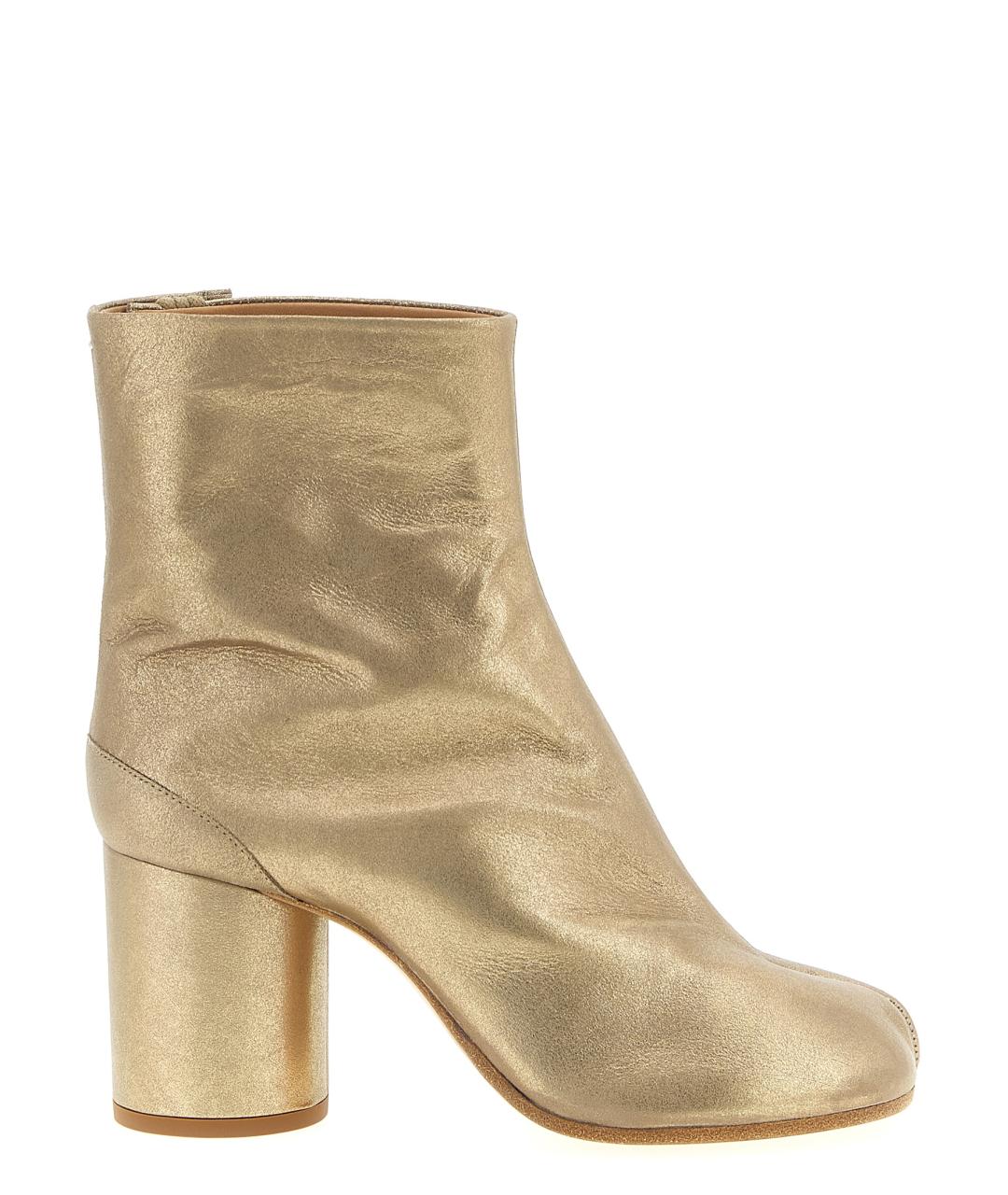 MAISON MARGIELA Золотые кожаные ботильоны, фото 1