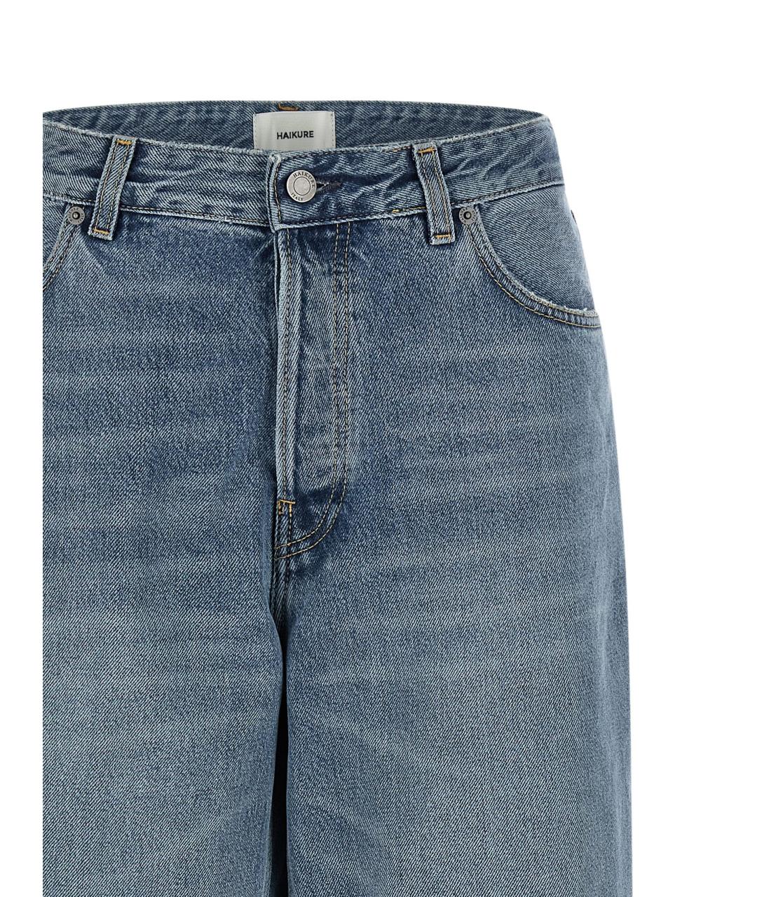 HAIKURE Синие хлопковые прямые джинсы, фото 3