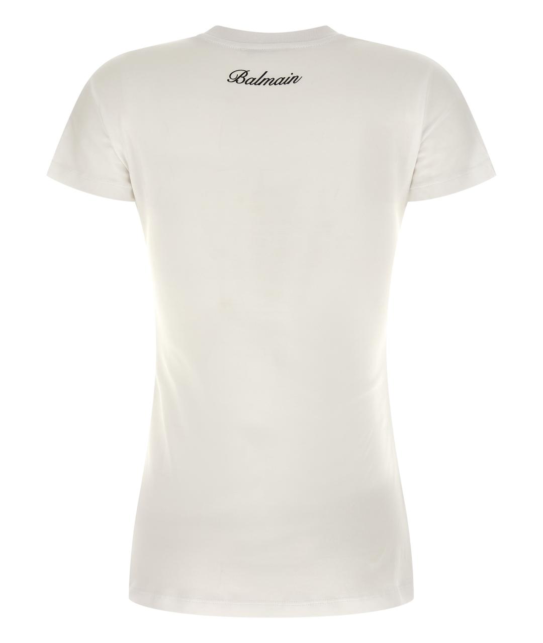 BALMAIN Белая хлопковая футболка, фото 2