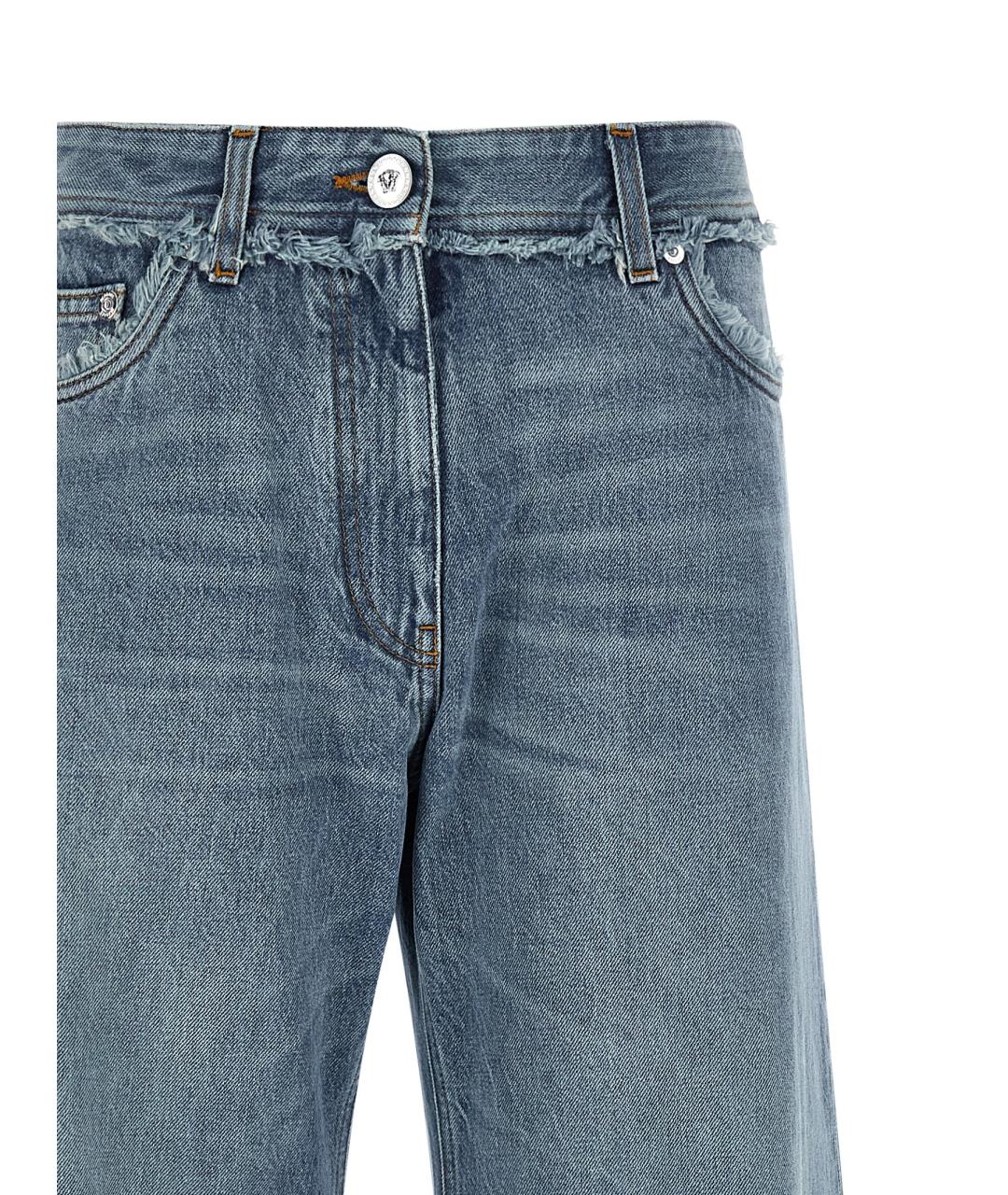 VERSACE Синие хлопковые прямые джинсы, фото 3