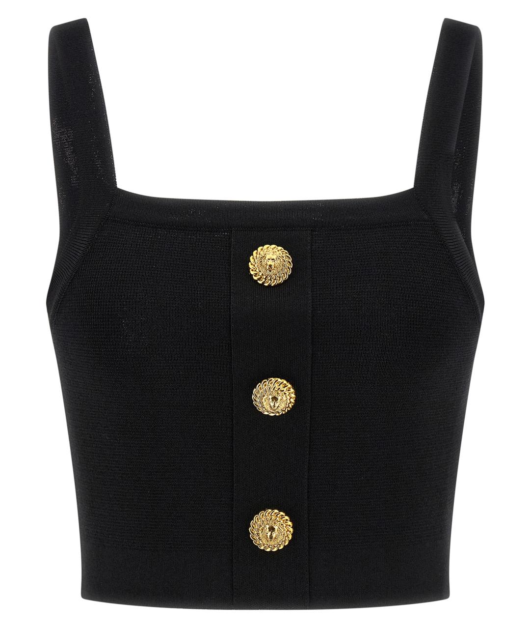 BALMAIN Черная вискозная майка, фото 1