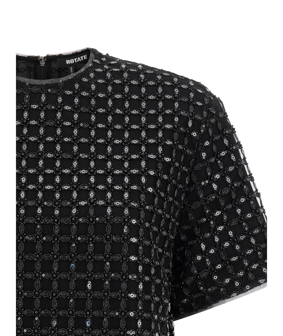 ROTATE Черная полиэстеровая блузы, фото 3