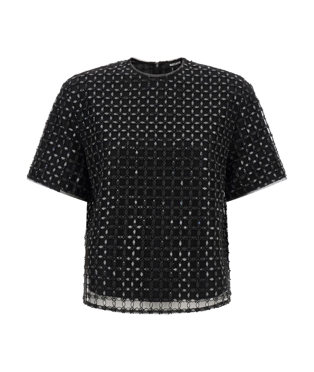 ROTATE Черная полиэстеровая блузы, фото 1