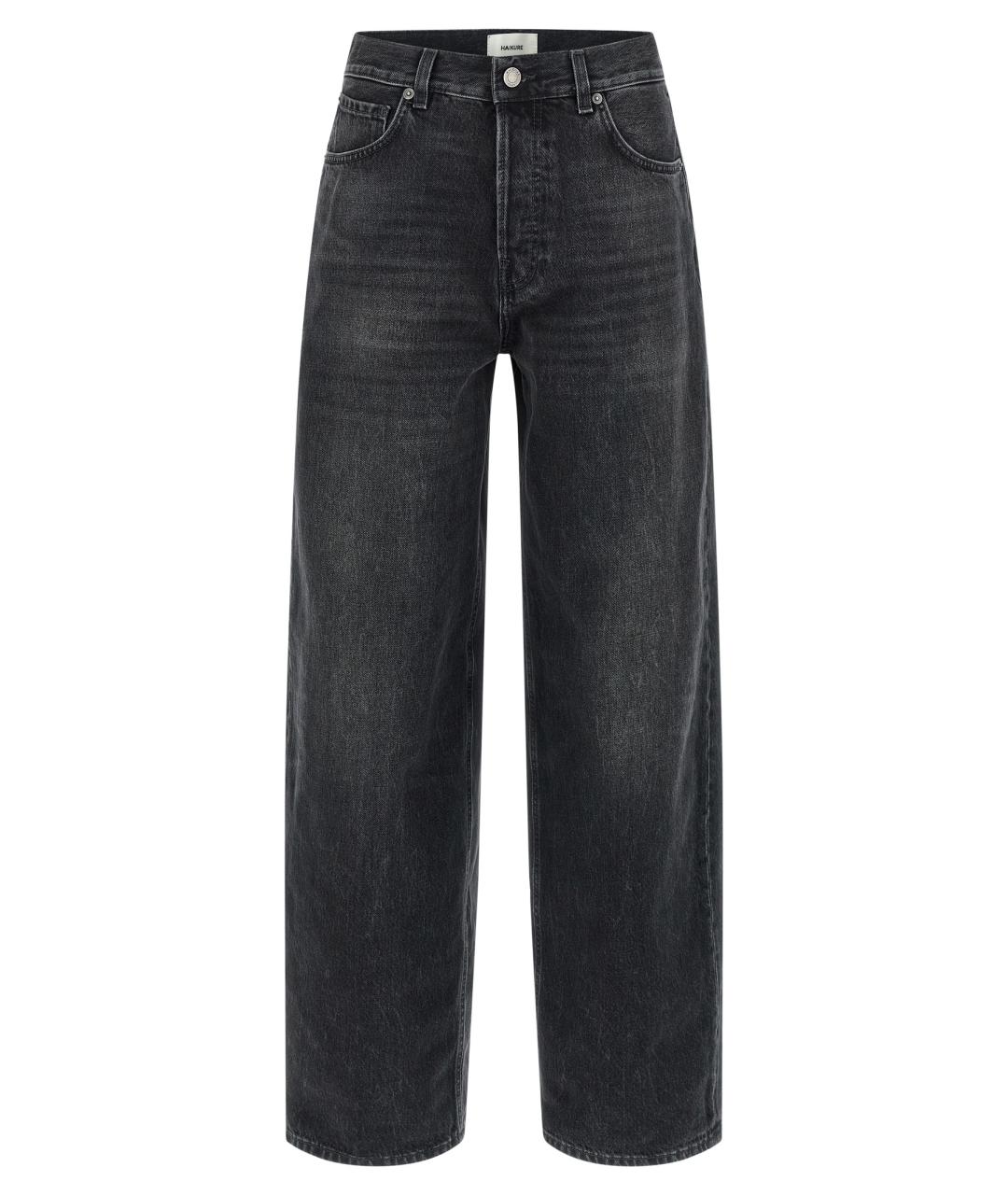 HAIKURE Черные хлопковые прямые джинсы, фото 1