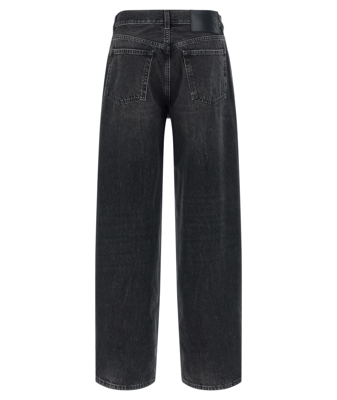 HAIKURE Черные хлопковые прямые джинсы, фото 2