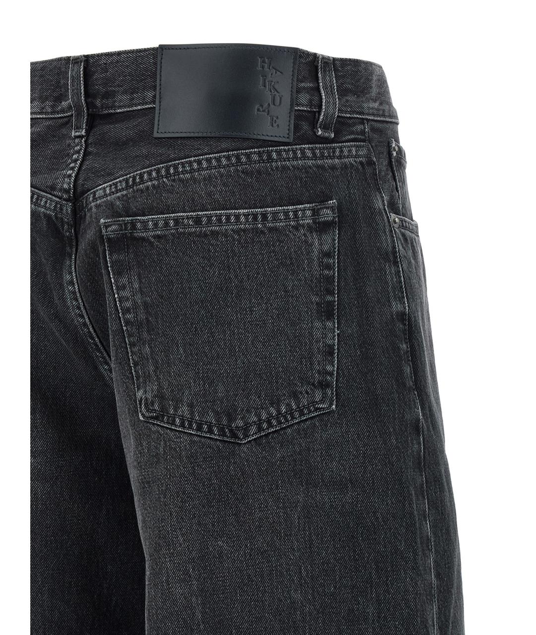HAIKURE Черные хлопковые прямые джинсы, фото 4