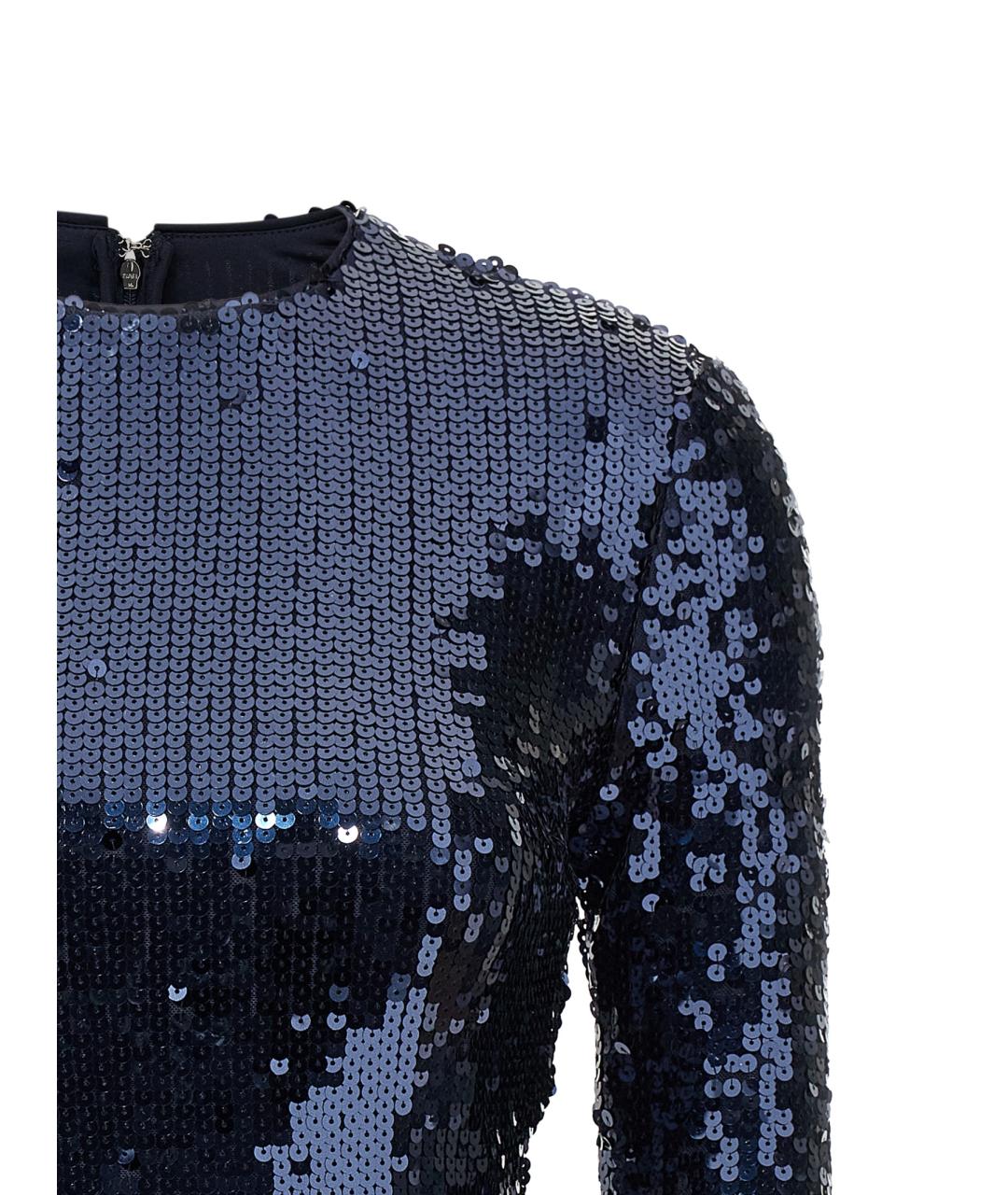 ROTATE Синее полиэстеровое вечернее платье, фото 3