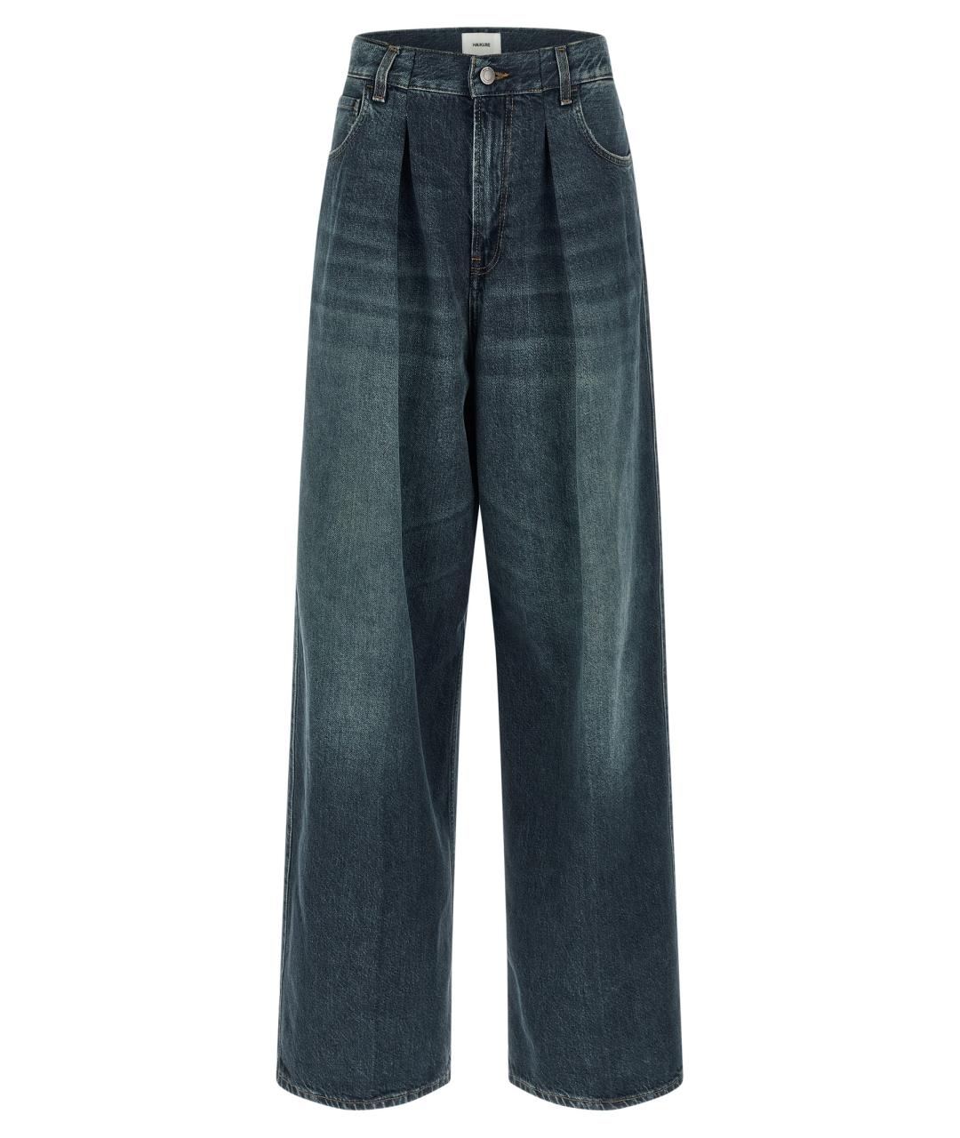 HAIKURE Синие хлопковые прямые джинсы, фото 1