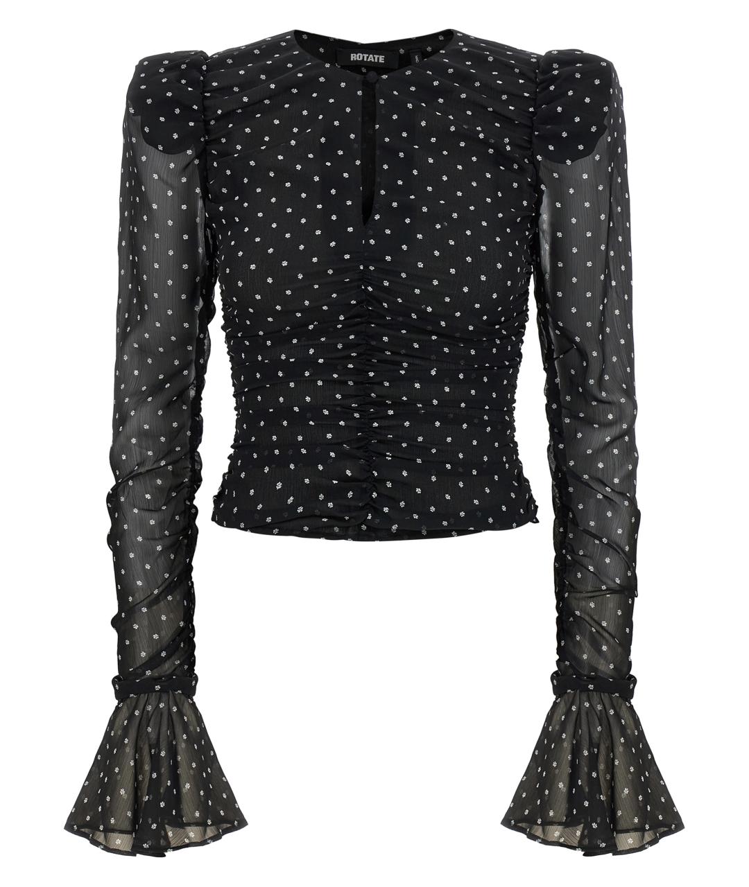 ROTATE Черная полиэстеровая блузы, фото 1