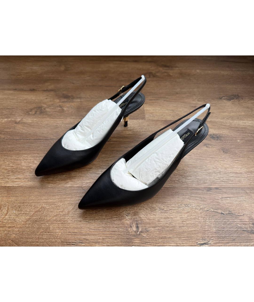 DOLCE&GABBANA Черные кожаные туфли, фото 9