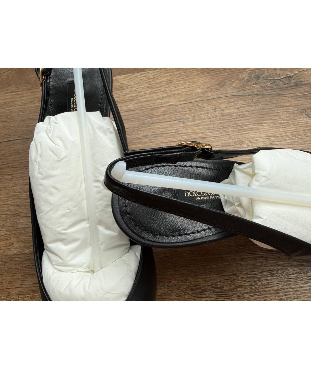 DOLCE&GABBANA Черные кожаные туфли, фото 8