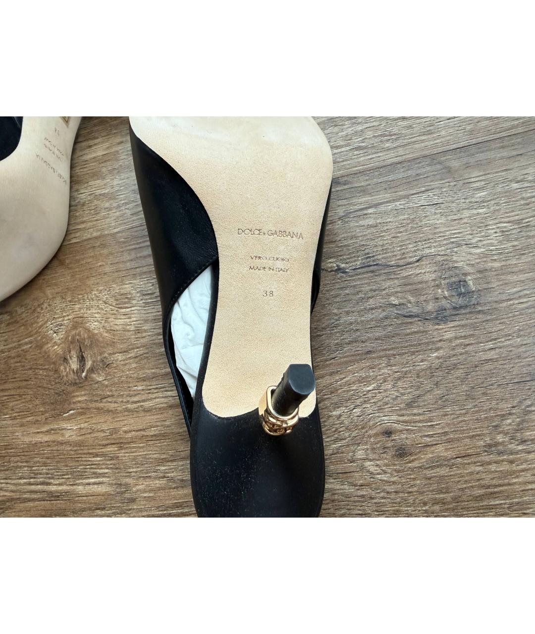 DOLCE&GABBANA Черные кожаные туфли, фото 5