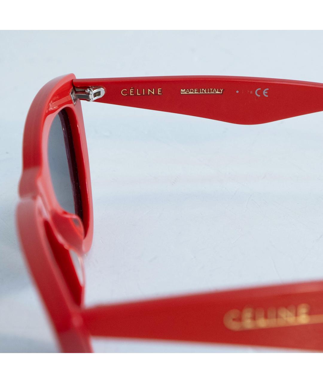 CELINE Красные пластиковые солнцезащитные очки, фото 4