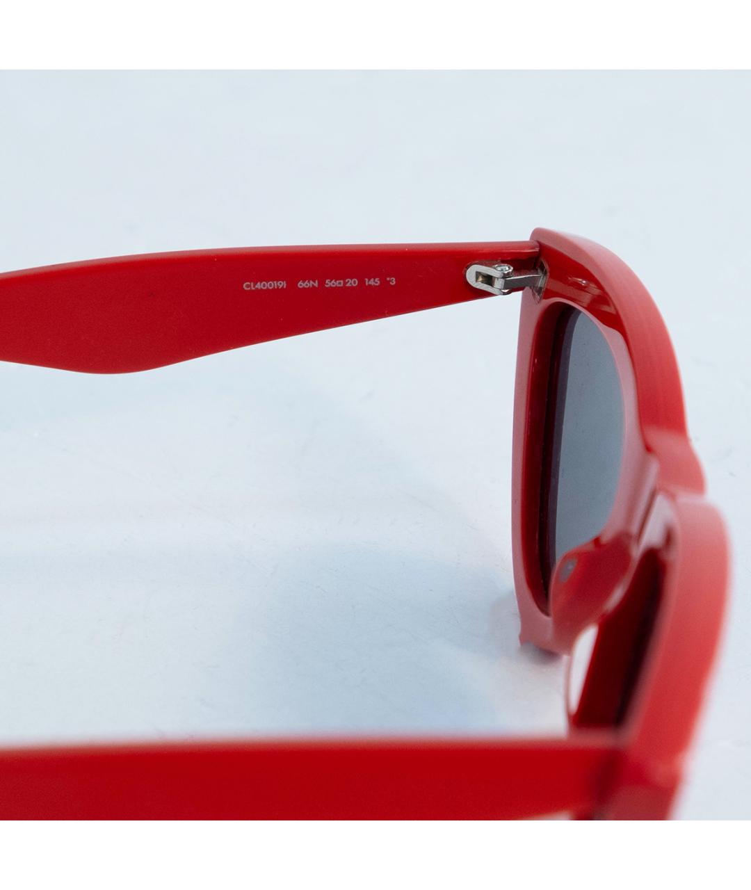 CELINE Красные пластиковые солнцезащитные очки, фото 3