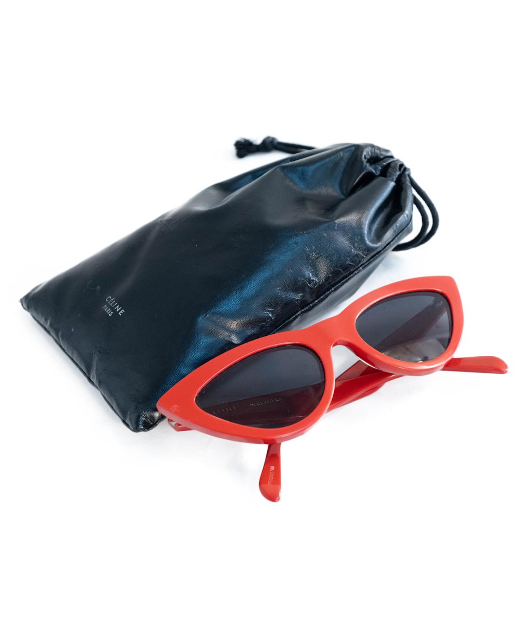 CELINE Красные пластиковые солнцезащитные очки, фото 6