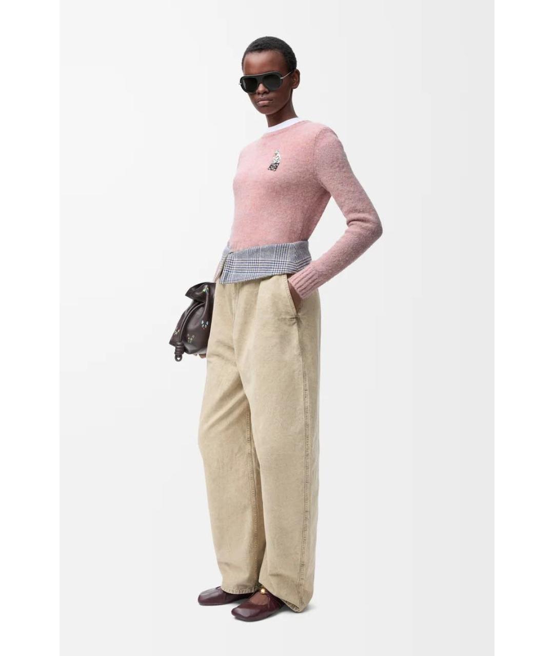 LOEWE Розовый шерстяной джемпер / свитер, фото 2