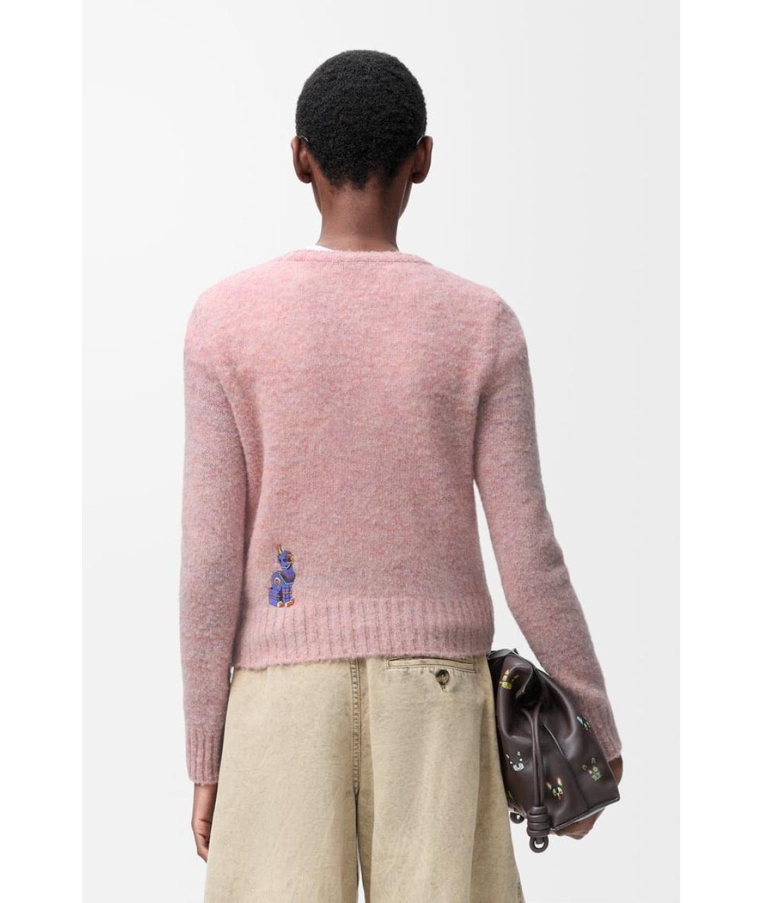 LOEWE Розовый шерстяной джемпер / свитер, фото 3