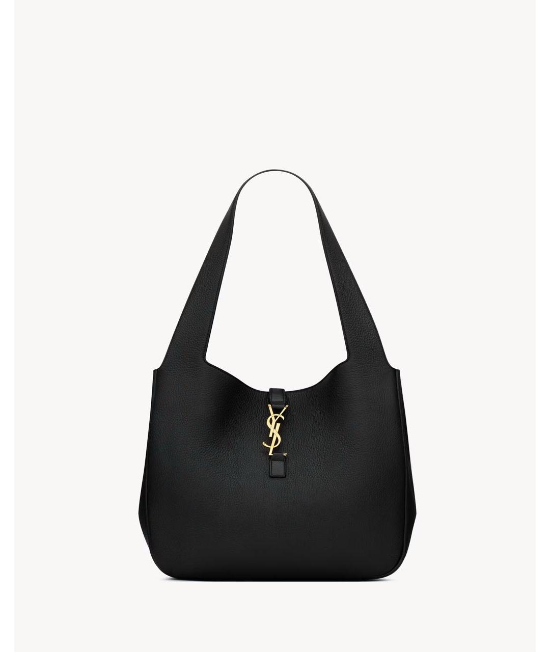 SAINT LAURENT Черная кожаная сумка тоут, фото 2