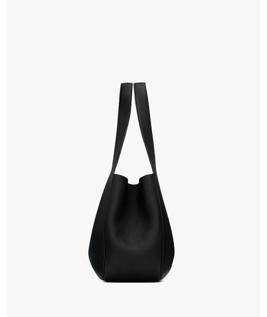 SAINT LAURENT Черная кожаная сумка тоут, фото 3