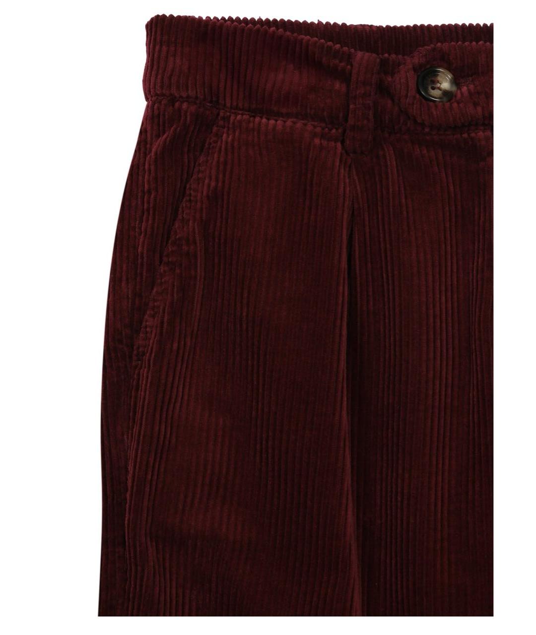 BRUNELLO CUCINELLI Бордовые хлопковые брюки и шорты, фото 6