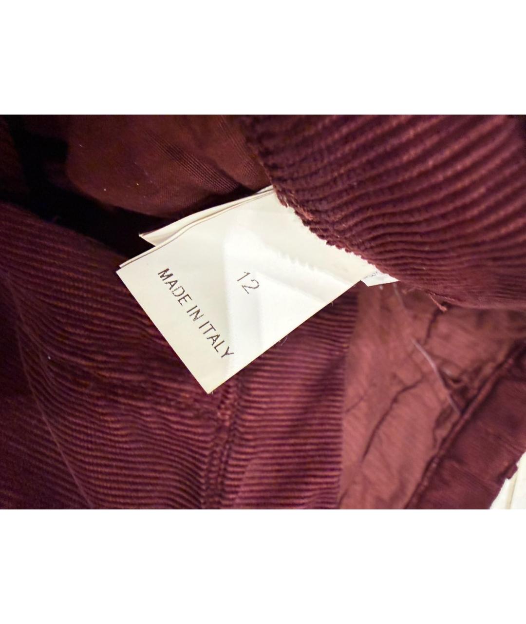 BRUNELLO CUCINELLI Бордовые хлопковые брюки и шорты, фото 5